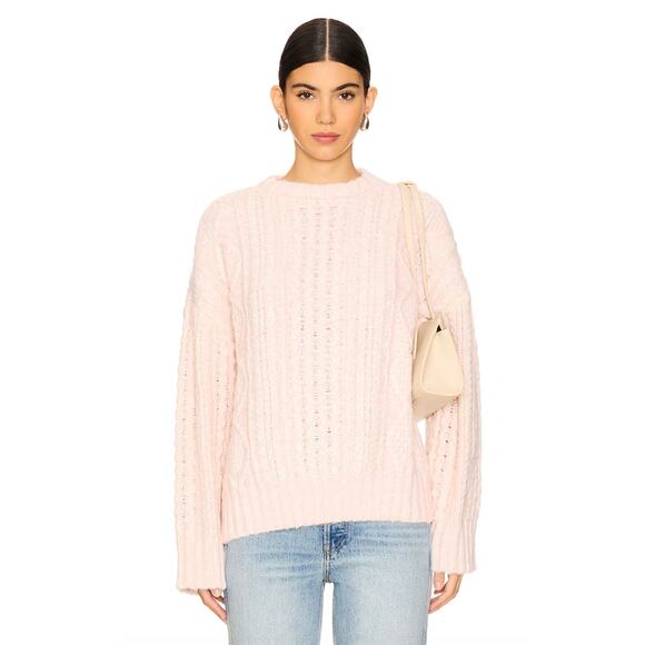 Tularosa Pink Cableknit Sweater Small Oversized Cabincore Thick Knit NWOT - Picture 8 of 8